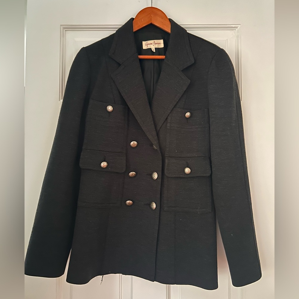 Capucine Puerari Gray blazer women jacket size 2 double breasted